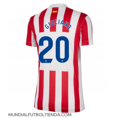Camiseta Atletico Madrid Giuliano Simeone #20 Primera Equipación Replica 2025-26 para mujer mangas cortas Camiseta Atletico Madrid Giuliano Simeone #20 Primera Equipación Replica 2025-26 para mujer mangas cortas